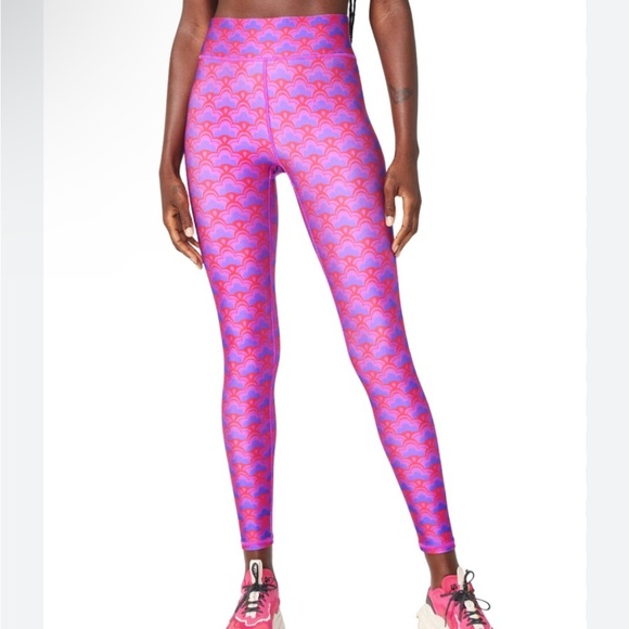 Terez Pink Floral Geo High-Shine Leggings Purple and Red Leggings plus size 1X - Picture 1 of 7